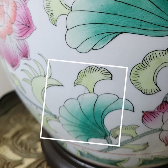 Chinoiserie 🎏 vintage lamp with original shade - Picture 10 of 15